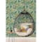 Caroline et Bettina Turquoise Feuilles Peel & Stick Wallpaper